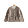 This autumn and winter lambskin chanel-style coat is a new light luxury and ladylike style short woolen cardigan for petite women Item Picture